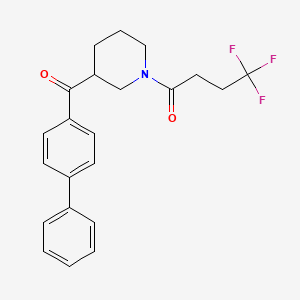 molecular formula C22H22F3NO2 B3806801 4-biphenylyl[1-(4,4,4-trifluorobutanoyl)-3-piperidinyl]methanone 