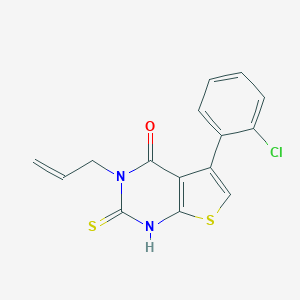 molecular formula C15H11ClN2OS2 B380681 3-allyl-5-(2-chlorophenyl)-2-thioxo-2,3-dihydrothieno[2,3-d]pyrimidin-4(1H)-one CAS No. 314261-29-5