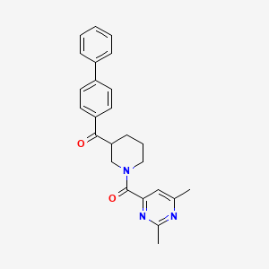 molecular formula C25H25N3O2 B3806811 4-biphenylyl{1-[(2,6-dimethyl-4-pyrimidinyl)carbonyl]-3-piperidinyl}methanone 