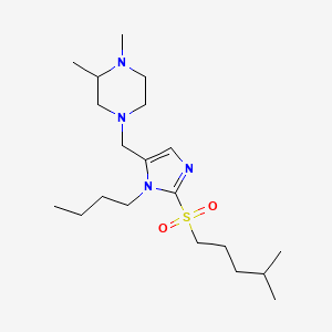 molecular formula C20H38N4O2S B3806824 4-({1-butyl-2-[(4-methylpentyl)sulfonyl]-1H-imidazol-5-yl}methyl)-1,2-dimethylpiperazine 