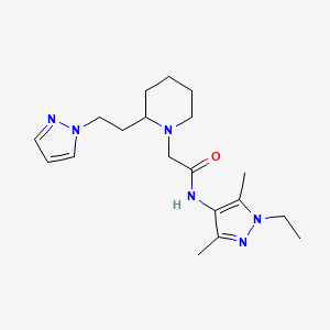 N-(1-ethyl-3,5-dimethyl-1H-pyrazol-4-yl)-2-{2-[2-(1H-pyrazol-1-yl)ethyl]piperidin-1-yl}acetamide