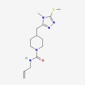 molecular formula C14H23N5OS B3806840 N-allyl-4-{[4-methyl-5-(methylthio)-4H-1,2,4-triazol-3-yl]methyl}piperidine-1-carboxamide 