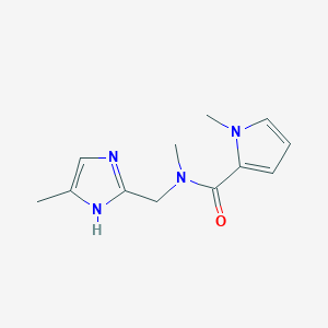 molecular formula C12H16N4O B3806844 N,1-dimethyl-N-[(4-methyl-1H-imidazol-2-yl)methyl]-1H-pyrrole-2-carboxamide trifluoroacetate 