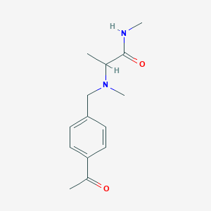 molecular formula C14H20N2O2 B3806876 2-[(4-acetylbenzyl)(methyl)amino]-N-methylpropanamide 