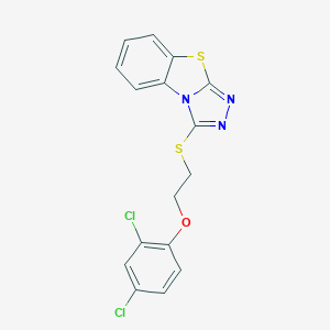 molecular formula C16H11Cl2N3OS2 B380688 3-{[2-(2,4-Dichlorophenoxy)ethyl]sulfanyl}[1,2,4]triazolo[3,4-b][1,3]benzothiazole CAS No. 314261-49-9