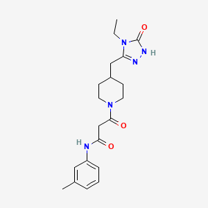 3-{4-[(4-ethyl-5-oxo-4,5-dihydro-1H-1,2,4-triazol-3-yl)methyl]piperidin-1-yl}-N-(3-methylphenyl)-3-oxopropanamide