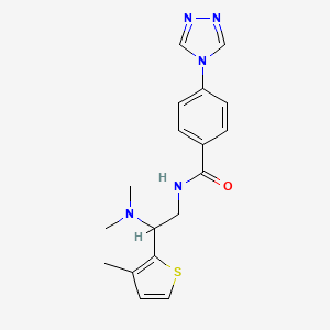 molecular formula C18H21N5OS B3806924 N-[2-(dimethylamino)-2-(3-methyl-2-thienyl)ethyl]-4-(4H-1,2,4-triazol-4-yl)benzamide 