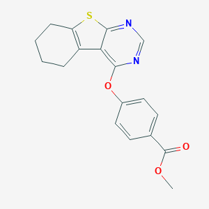 molecular formula C18H16N2O3S B380695 Methyl 4-(5,6,7,8-tetrahydro[1]benzothieno[2,3-d]pyrimidin-4-yloxy)benzoate 