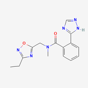 molecular formula C15H16N6O2 B3806955 N-[(3-ethyl-1,2,4-oxadiazol-5-yl)methyl]-N-methyl-2-(1H-1,2,4-triazol-5-yl)benzamide 