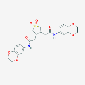 N-(2,3-dihydro-1,4-benzodioxin-6-yl)-2-{4-[2-(2,3-dihydro-1,4-benzodioxin-6-ylamino)-2-oxoethyl]-1,1-dioxidotetrahydro-3-thienyl}acetamide