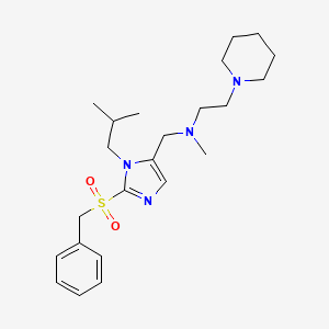 molecular formula C23H36N4O2S B3806975 N-{[2-(benzylsulfonyl)-1-isobutyl-1H-imidazol-5-yl]methyl}-N-methyl-2-(1-piperidinyl)ethanamine 