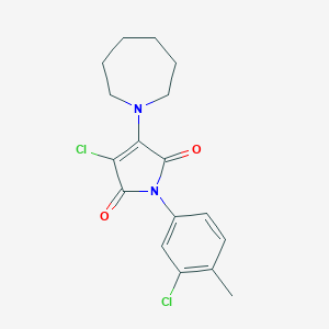 molecular formula C17H18Cl2N2O2 B380698 3-(1-azepanyl)-4-chloro-1-(3-chloro-4-methylphenyl)-1H-pyrrole-2,5-dione 