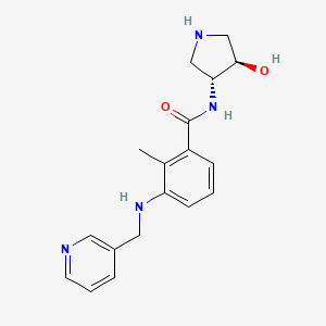 molecular formula C18H22N4O2 B3806999 N-[(3R*,4R*)-4-hydroxypyrrolidin-3-yl]-2-methyl-3-[(pyridin-3-ylmethyl)amino]benzamide 