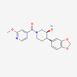 (3S*,4S*)-4-(1,3-benzodioxol-5-yl)-1-(2-methoxyisonicotinoyl)piperidin-3-ol