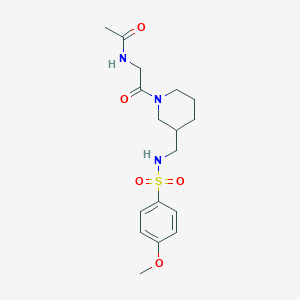 N-{2-[3-({[(4-methoxyphenyl)sulfonyl]amino}methyl)-1-piperidinyl]-2-oxoethyl}acetamide
