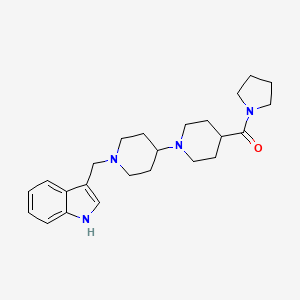 molecular formula C24H34N4O B3807026 1'-(1H-indol-3-ylmethyl)-4-(1-pyrrolidinylcarbonyl)-1,4'-bipiperidine 