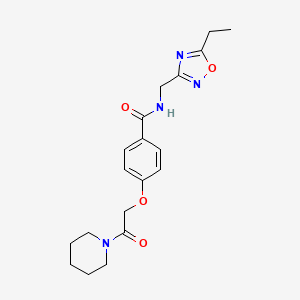 molecular formula C19H24N4O4 B3807037 N-[(5-ethyl-1,2,4-oxadiazol-3-yl)methyl]-4-(2-oxo-2-piperidin-1-ylethoxy)benzamide 