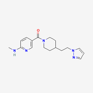 molecular formula C17H23N5O B3807040 N-methyl-5-({4-[2-(1H-pyrazol-1-yl)ethyl]-1-piperidinyl}carbonyl)-2-pyridinamine 
