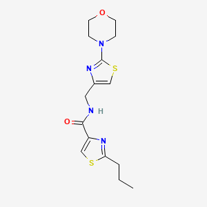 molecular formula C15H20N4O2S2 B3807049 N-[(2-morpholin-4-yl-1,3-thiazol-4-yl)methyl]-2-propyl-1,3-thiazole-4-carboxamide 