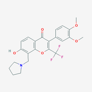 3-(3,4-dimethoxyphenyl)-7-hydroxy-8-(1-pyrrolidinylmethyl)-2-(trifluoromethyl)-4H-chromen-4-one