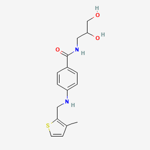 molecular formula C16H20N2O3S B3807056 N-(2,3-dihydroxypropyl)-4-{[(3-methyl-2-thienyl)methyl]amino}benzamide 