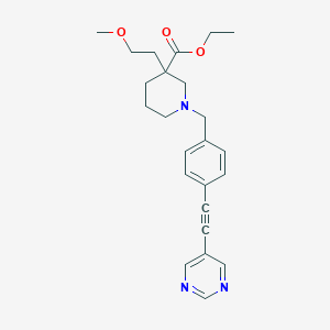 ethyl 3-(2-methoxyethyl)-1-[4-(5-pyrimidinylethynyl)benzyl]-3-piperidinecarboxylate