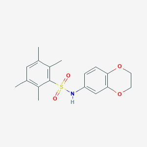 molecular formula C18H21NO4S B380708 N-(2,3-dihydro-1,4-benzodioxin-6-yl)-2,3,5,6-tetramethylbenzenesulfonamide 