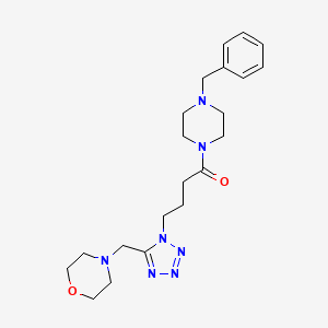 molecular formula C21H31N7O2 B3807099 4-({1-[4-(4-benzyl-1-piperazinyl)-4-oxobutyl]-1H-tetrazol-5-yl}methyl)morpholine 
