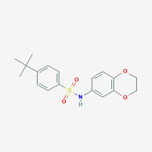 molecular formula C18H21NO4S B380710 4-叔丁基-N-(2,3-二氢-1,4-苯并二氧六环基)苯磺酰胺 CAS No. 379247-97-9
