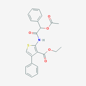 molecular formula C23H21NO5S B380711 Ethyl 2-{[(acetyloxy)(phenyl)acetyl]amino}-4-phenyl-3-thiophenecarboxylate 