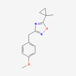 molecular formula C14H16N2O2 B3807113 3-(4-methoxybenzyl)-5-(1-methylcyclopropyl)-1,2,4-oxadiazole 