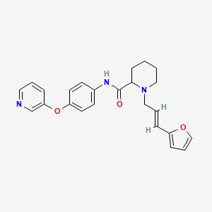 molecular formula C24H25N3O3 B3807117 1-[(2E)-3-(2-furyl)-2-propen-1-yl]-N-[4-(3-pyridinyloxy)phenyl]-2-piperidinecarboxamide 