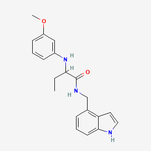 molecular formula C20H23N3O2 B3807127 N-(1H-indol-4-ylmethyl)-2-[(3-methoxyphenyl)amino]butanamide 