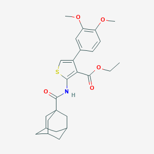 molecular formula C26H31NO5S B380713 Ethyl 2-[(1-adamantylcarbonyl)amino]-4-(3,4-dimethoxyphenyl)-3-thiophenecarboxylate 