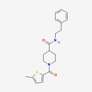 molecular formula C20H24N2O2S B3807142 1-[(5-methyl-2-thienyl)carbonyl]-N-(2-phenylethyl)-4-piperidinecarboxamide 