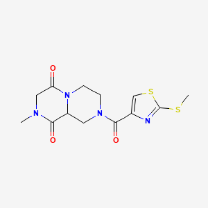 molecular formula C13H16N4O3S2 B3807147 2-methyl-8-{[2-(methylthio)-1,3-thiazol-4-yl]carbonyl}tetrahydro-2H-pyrazino[1,2-a]pyrazine-1,4(3H,6H)-dione 