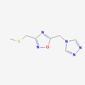 molecular formula C7H9N5OS B3807153 3-[(methylthio)methyl]-5-(4H-1,2,4-triazol-4-ylmethyl)-1,2,4-oxadiazole 
