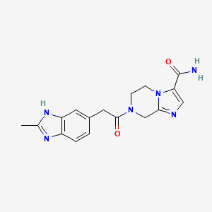 7-[(2-methyl-1H-benzimidazol-5-yl)acetyl]-5,6,7,8-tetrahydroimidazo[1,2-a]pyrazine-3-carboxamide