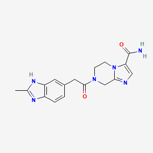 molecular formula C17H18N6O2 B3807174 7-[(2-methyl-1H-benzimidazol-5-yl)acetyl]-5,6,7,8-tetrahydroimidazo[1,2-a]pyrazine-3-carboxamide 