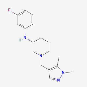 molecular formula C17H23FN4 B3807182 1-[(1,5-dimethyl-1H-pyrazol-4-yl)methyl]-N-(3-fluorophenyl)-3-piperidinamine 