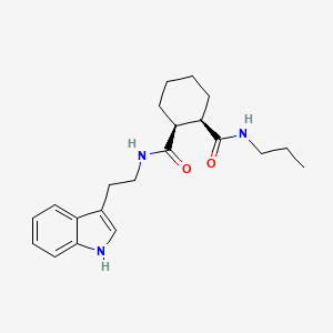 molecular formula C21H29N3O2 B3807205 (1S*,2R*)-N-[2-(1H-indol-3-yl)ethyl]-N'-propylcyclohexane-1,2-dicarboxamide 