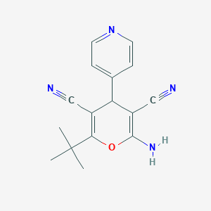 molecular formula C16H16N4O B380721 2-amino-6-tert-butyl-4-pyridin-4-yl-4H-pyran-3,5-dicarbonitrile 
