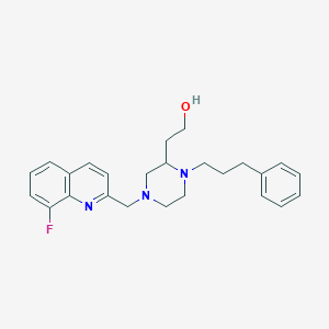 2-[4-[(8-fluoro-2-quinolinyl)methyl]-1-(3-phenylpropyl)-2-piperazinyl]ethanol