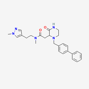 2-[1-(4-biphenylylmethyl)-3-oxo-2-piperazinyl]-N-methyl-N-[2-(1-methyl-1H-pyrazol-4-yl)ethyl]acetamide