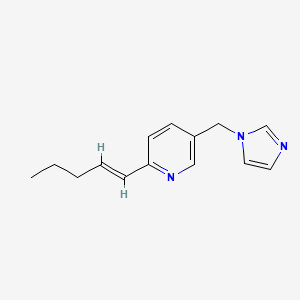 molecular formula C14H17N3 B3807237 5-(1H-imidazol-1-ylmethyl)-2-[(1E)-pent-1-en-1-yl]pyridine 