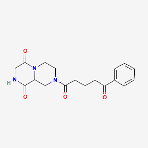 molecular formula C18H21N3O4 B3807241 8-(5-oxo-5-phenylpentanoyl)tetrahydro-2H-pyrazino[1,2-a]pyrazine-1,4(3H,6H)-dione 