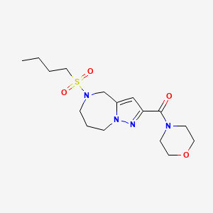 molecular formula C16H26N4O4S B3807247 5-(butylsulfonyl)-2-(morpholin-4-ylcarbonyl)-5,6,7,8-tetrahydro-4H-pyrazolo[1,5-a][1,4]diazepine 