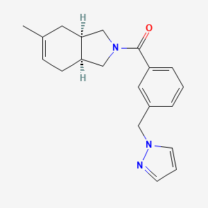 molecular formula C20H23N3O B3807269 (3aR*,7aS*)-5-methyl-2-[3-(1H-pyrazol-1-ylmethyl)benzoyl]-2,3,3a,4,7,7a-hexahydro-1H-isoindole 