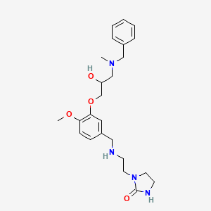 molecular formula C24H34N4O4 B3807276 1-{2-[(3-{3-[benzyl(methyl)amino]-2-hydroxypropoxy}-4-methoxybenzyl)amino]ethyl}-2-imidazolidinone 