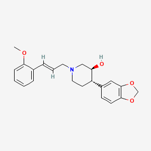 molecular formula C22H25NO4 B3807287 (3S*,4S*)-4-(1,3-benzodioxol-5-yl)-1-[(2E)-3-(2-methoxyphenyl)prop-2-en-1-yl]piperidin-3-ol 